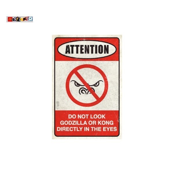 

sticker Godzilla vs Kong attention do not look directly in the eyes stiker