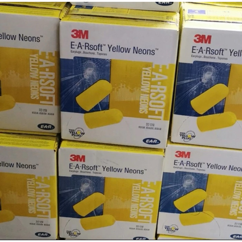 3M Ear plug yellow neon penutup telinga 1 box