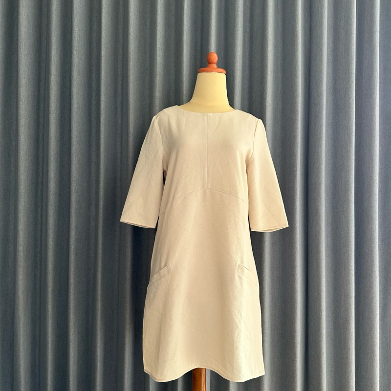 𝙋𝙍𝙀𝙇𝙊𝙑𝙀𝘿 Zalora Long Sleeve Midi Long Dress Basic Fashion Wanita Branded