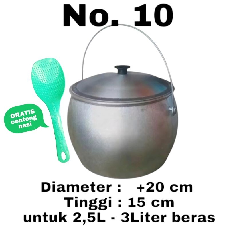 DISKON TERMURAH Kastrol Liwet No 10 Ukuran 3 Liter Beras Panci Liwet 3 Liter - Kastrol Bintang