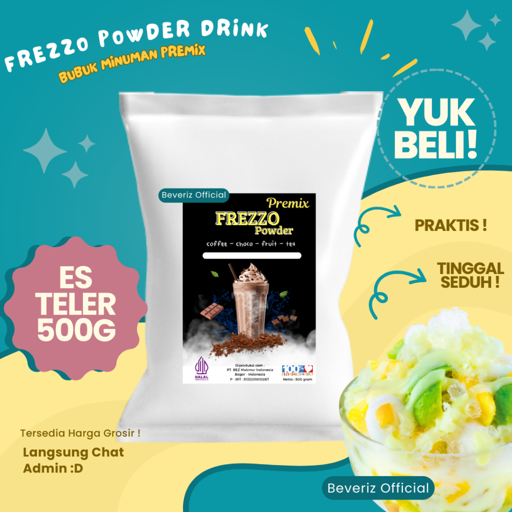 

BEVERIZ Frezzo Bubuk Minuman Rasa Es Teler | Es Teler Boba Powder Drink 500gram {Bisa COD} {tersedia harga grosir}