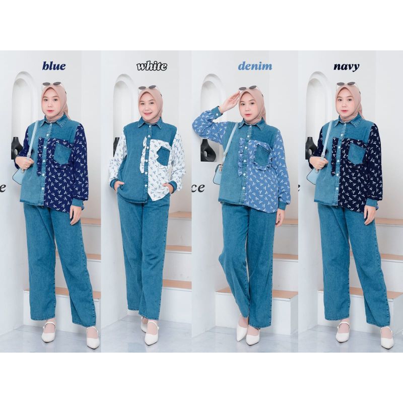 SETCEL JEANS WASH ORY HATICE/SETELAN CELANA LEVIS/ONE SET LABUBU JEANS ORY HATICE