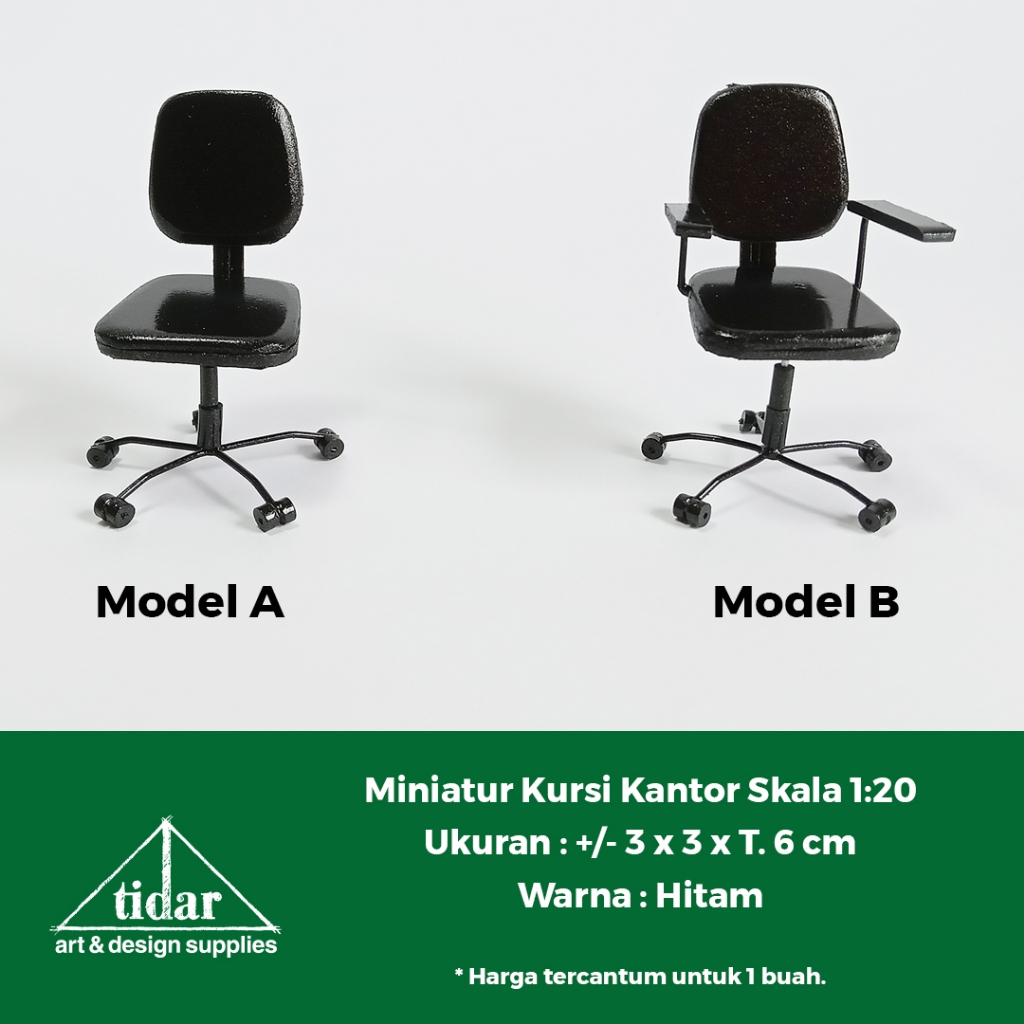

[MR] MH - Miniatur Kursi Kantor Skala 1:20 - Maket Bangku Kerja - Belajar