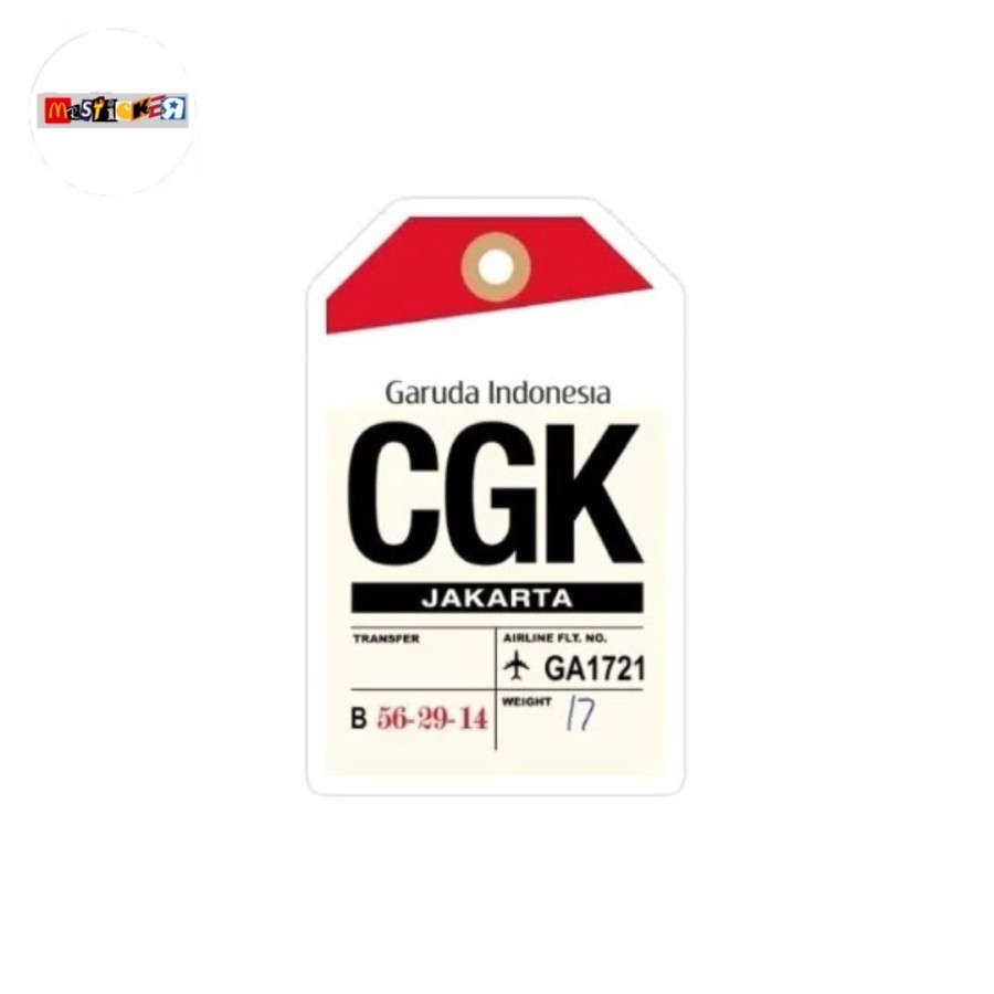

sticker Garuda Indonesia CGK airport Jakarta traveling luggage label stiker aviasi