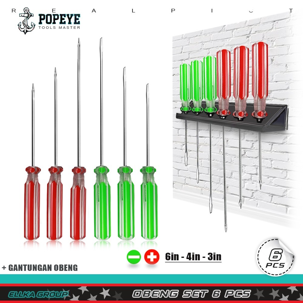 Obeng Set 6pcs Obeng Setting Karburator Obeng Radio - Obeng Setting Amerika Kecil Kurus Panjang Min 