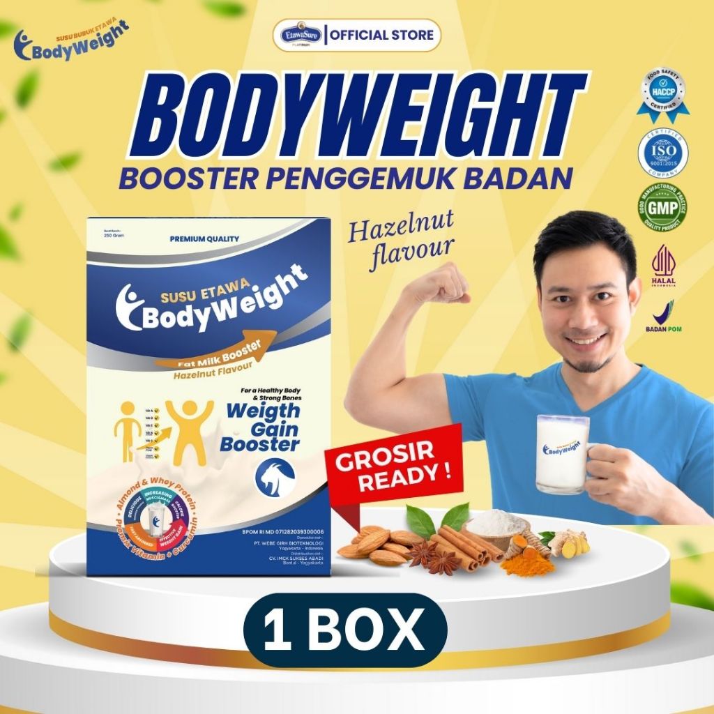 

BodyWeight Susu Etawa Untuk Menambah Berat Badan Susu Kambing Etawa Membantu Meningkatkan Nafsu Makan dan Masa Otot Kemasan 250gr Paket 1 Box