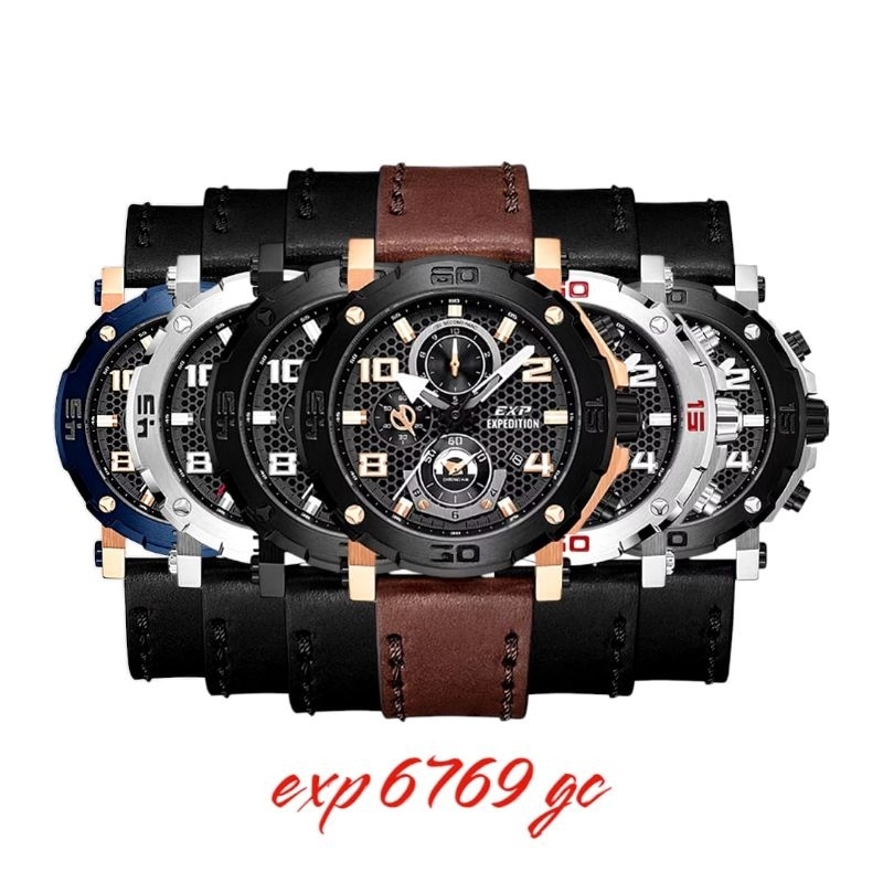 Jam Tangan Pria Expedition 6769 GC E6769 EXP6769 Tali Kulit