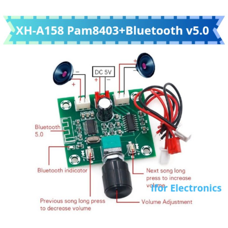 XH-A158 PAM8403 Bluetooth 5.0 Amplifier Board Amplifier Bluetooth MINI 8403 PAM