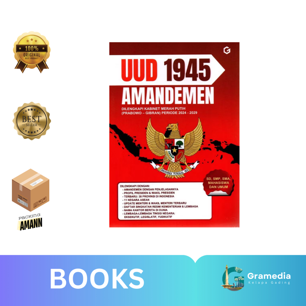 Gramedia MKG - Buku UUD 1945 Amandemen Dilengkapi Kabinet Merah Putih (Prabowo - Gibran )