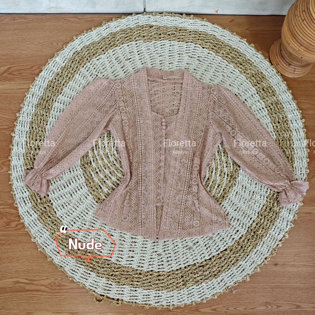 (HANYA KEBAYA) Baju Kebaya Brokat Malika Bet Pecah Lengan Kerut Bali Wisuda Modern Murah