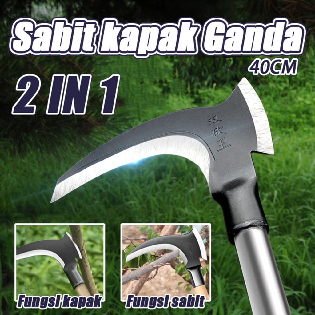 Sabit Arit Potong Rumput /Sabit Kapak 40cm/ Kapak Egrek Bend / Arit Sawit Sabit Kapak /Alat Pemotong