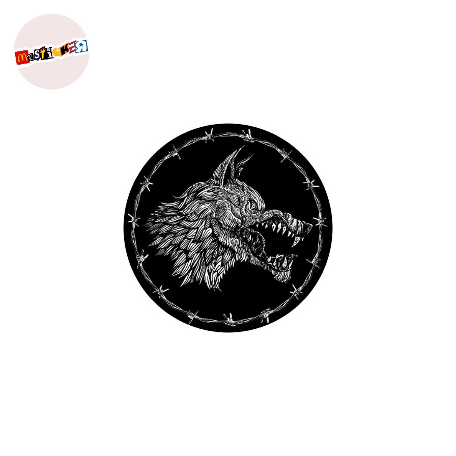 

sticker band NAILS wolf rounded logo stiker