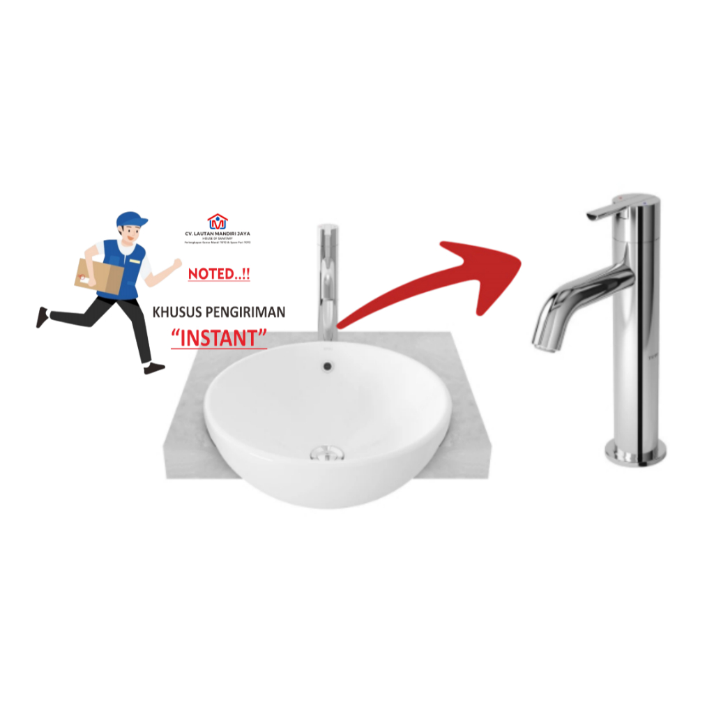 KURIR INSTANT Wastafel  TOTO LW533J SET KRAN TX116LEV4N