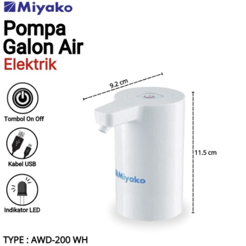 Pompa galon elektrik Miyako/pompa galon Miyako AWD-200 WH