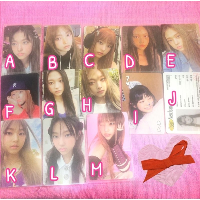 photocard pc  haerin newjeans omg attention weverse wv pob bluebook message card mc  tanktop hitam g