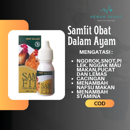 Samfit Obat Flu Ayam Sakit Cacingan Tetelo Obat Ayam Diare Obat Dalam untuk Ayam 15Ml