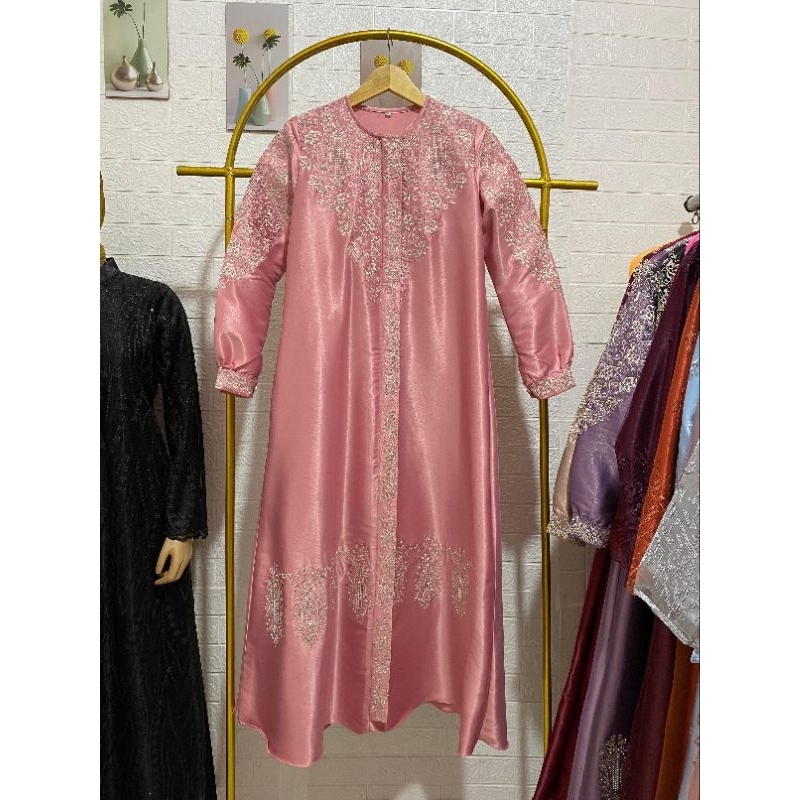Zf Zeina AILA Gamis // gamis kristal bordir warna // motif bunga