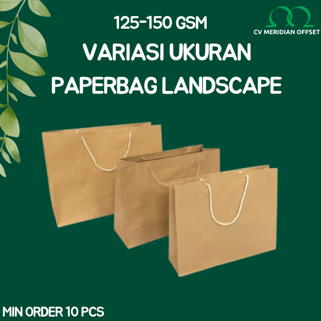 

Paperbag Landscape Tas Kertas Kantong Kertas Shopping Bag Kraft Coklat