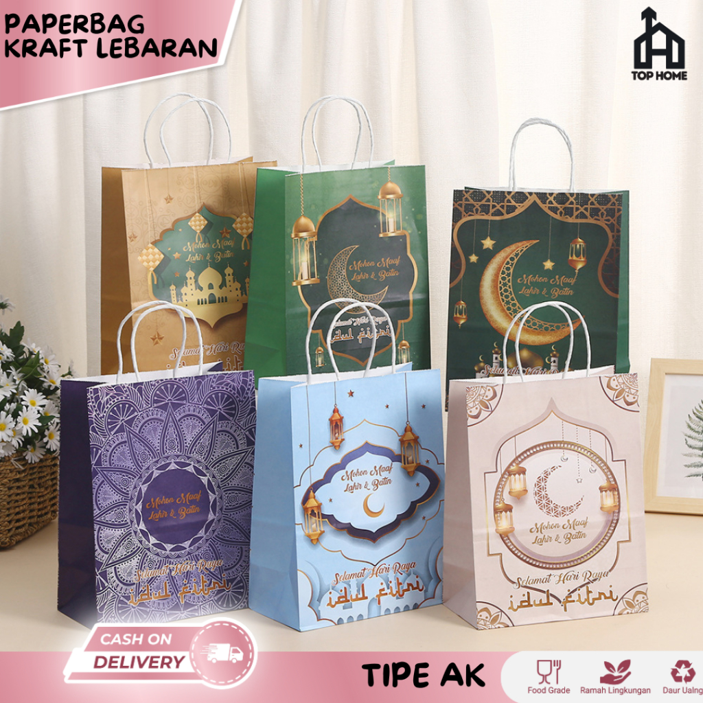 

Paperbag Kraft Idul Fitri / Paper bag Eid Mubarak / Hampers Lebaran Idul Fitri | Tas Hampers Lebaran