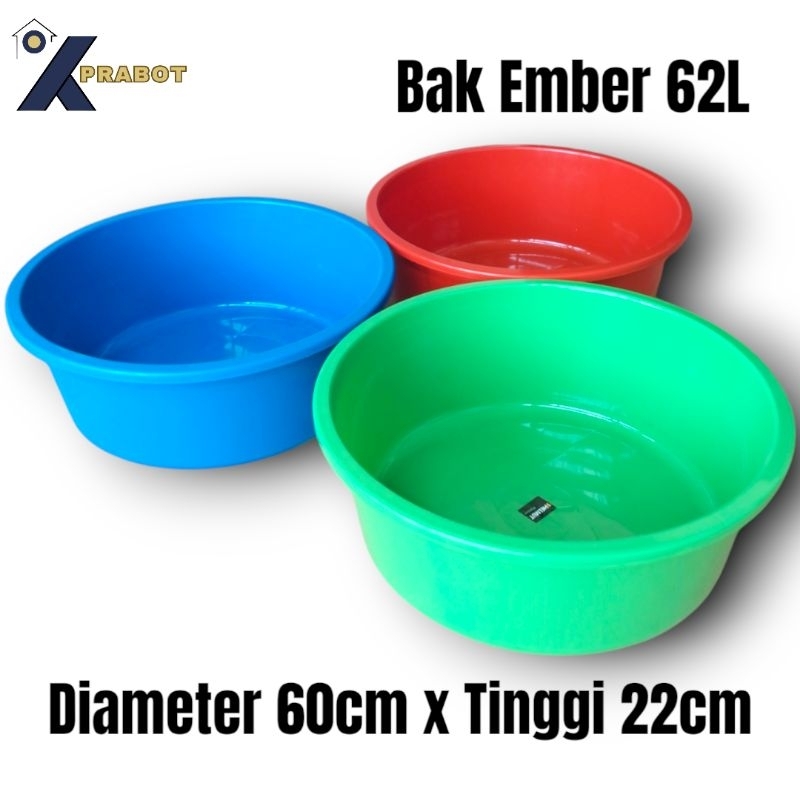 Bak Ember bulat JUMBO 62 Liter - Kprabot / bak USA 27 / bak ikan / ember ikan / bak ember bulat / em