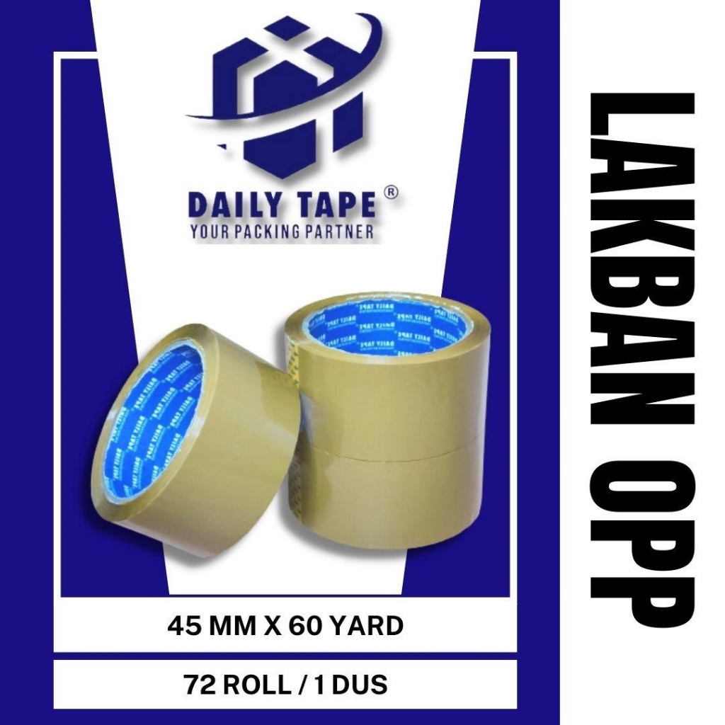 

DAILY TAPE LAKBAN COKLAT 2 inch (45 mm X 60 yard) REKAT EKONOMIS