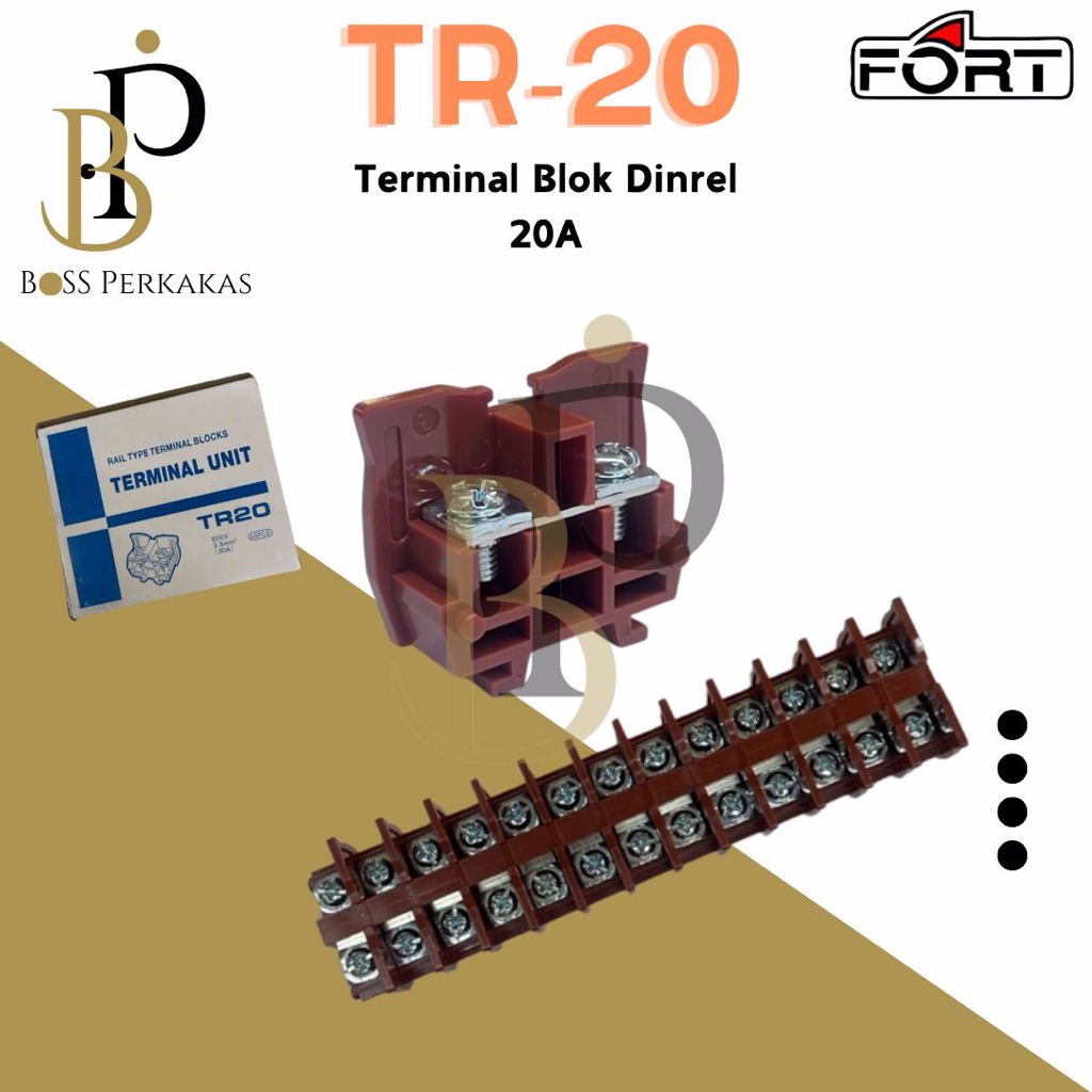 TR-20 Fort / Terminal Block Dinrel 20A / Terminal Block Model Kasuga TR20 Fort
