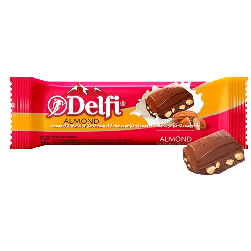 

Delfi Almond 50gr Dairy Milk Almond Cashew Chocolate Coklat Kacang Almon Cokelat Delfie Delvi