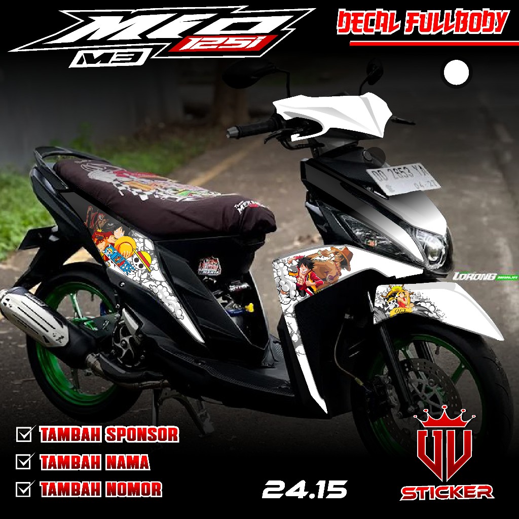 COD Decal Sticker MIO M3 125 Full Body Mio M3 Mio Z 125 Decal Mio Z Mio M3 Gambar One Piece Simple R