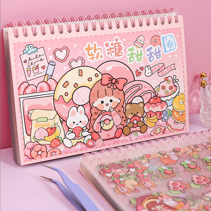 

Stiker Gadis handbook coil stiker buku DIY dekorasi pola kecil tahan air bahan PET 50 lembar Gambar Stiker tidak berulang— Hibio Present