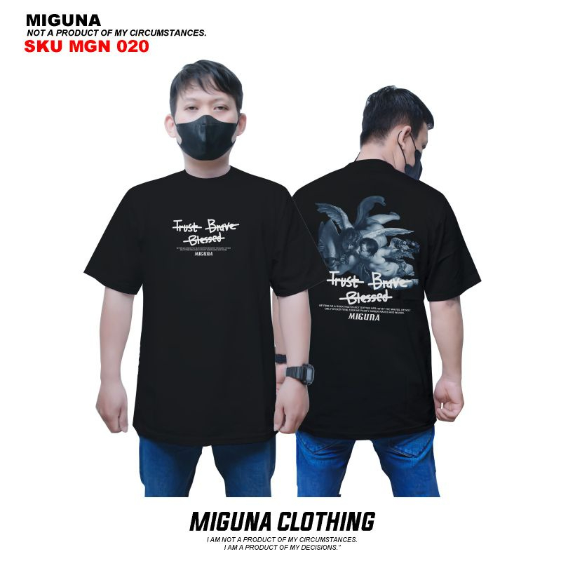 MIGUNA Pakaian Pria Atasan Kaos HITAM MGN 020