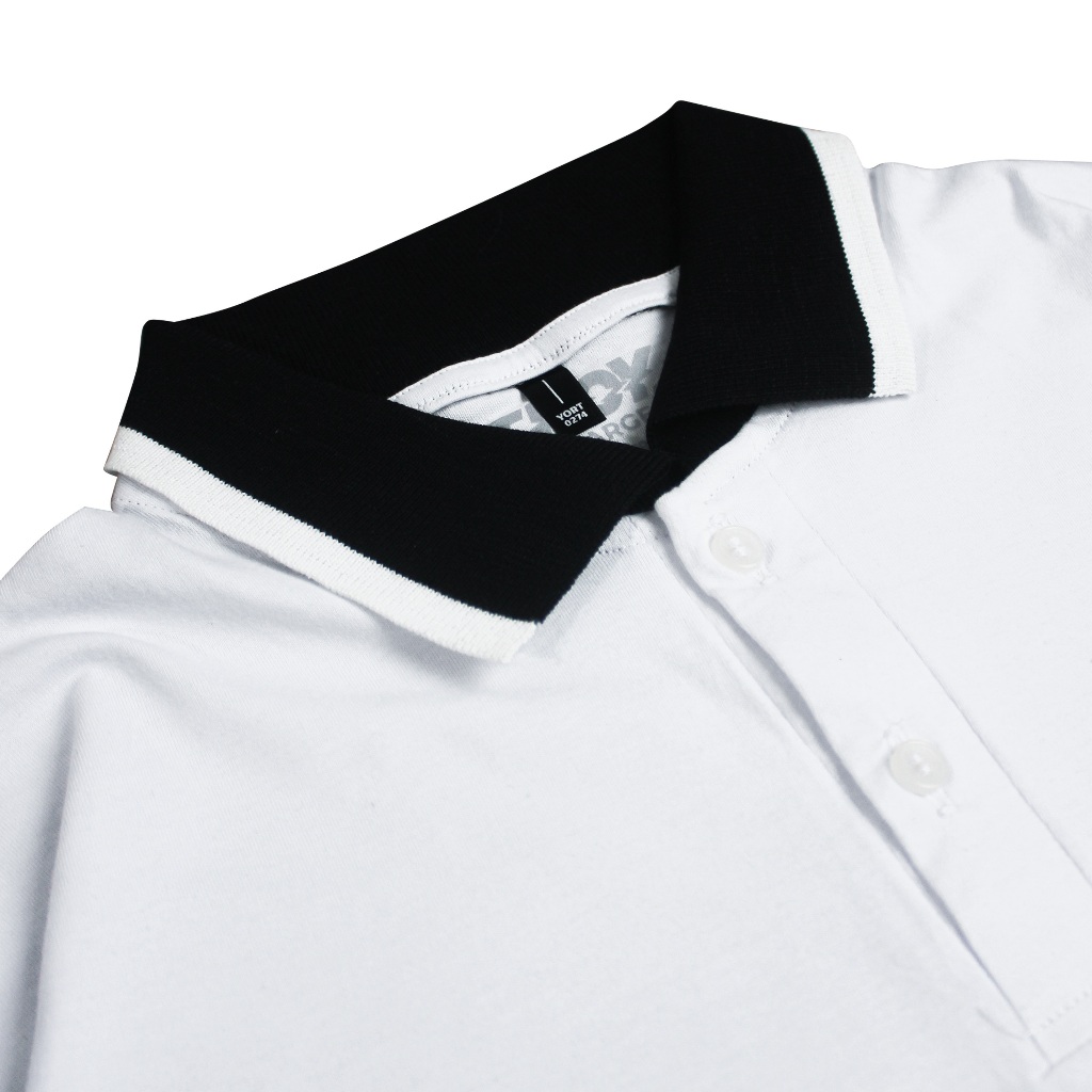 Troy Company Cotton Rugby Polo Shirt White Orbit - Kaos Polo Putih PR 2965
