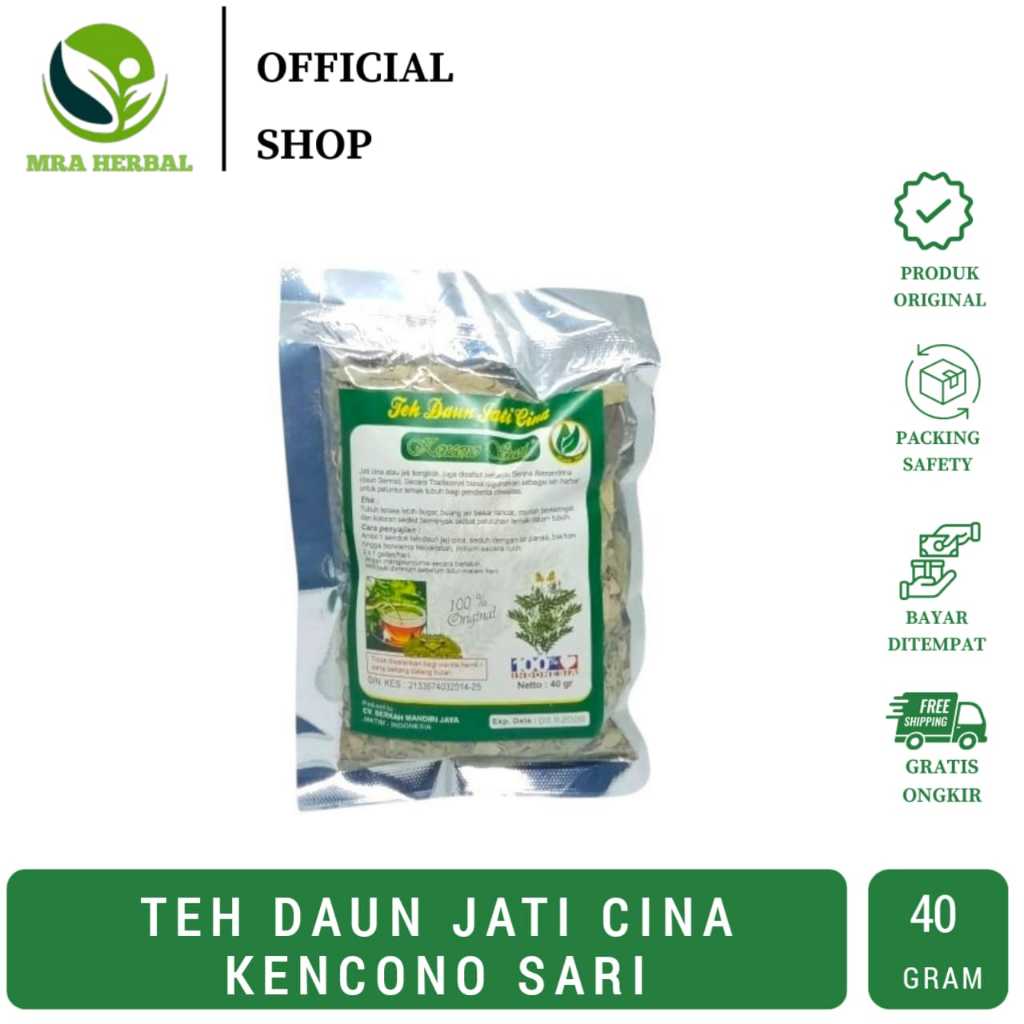 

Teh Daun Jati Cina Kencono Sari | Teh Daun Jati Cina - Teh Jati Cina - Teh Peluntur Lemak sliming leaf 40gr