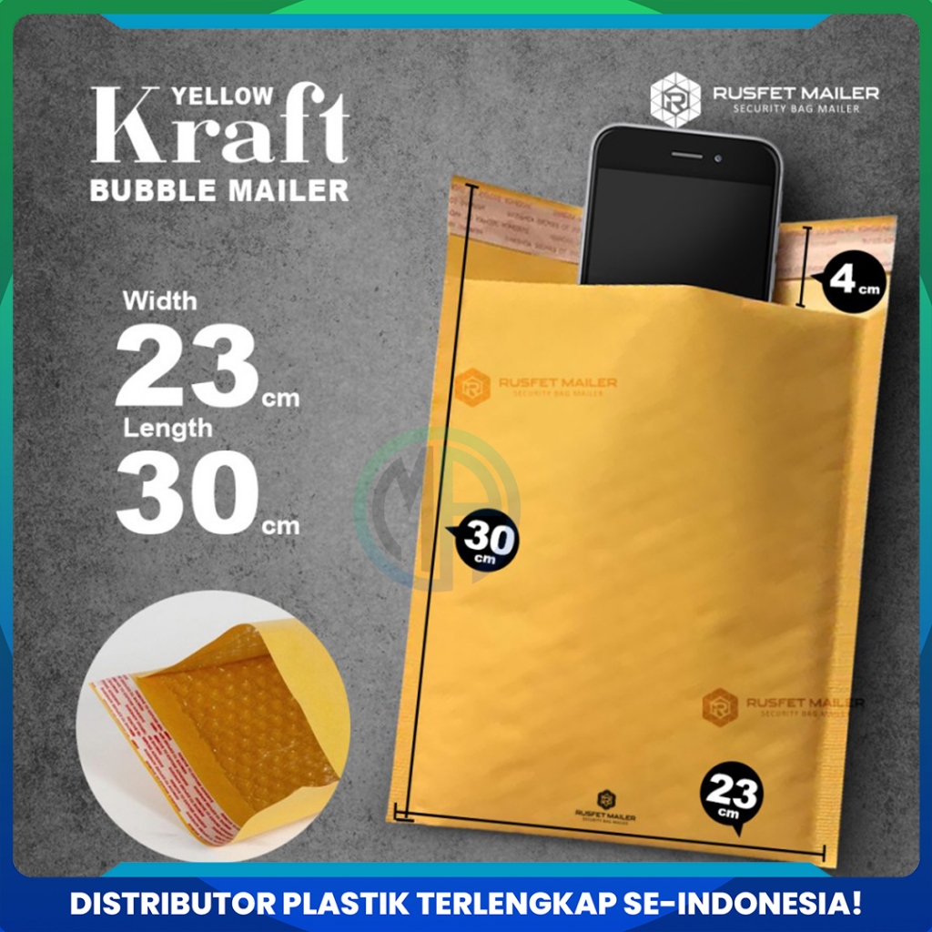 

Amplop Bubble Mailer Bubble Packing Murah Varian Kraft Yellow 23x26cm