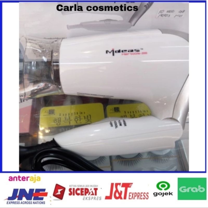 Hair dryer Mideas FD2000 Folding Handle 600watt warna putih