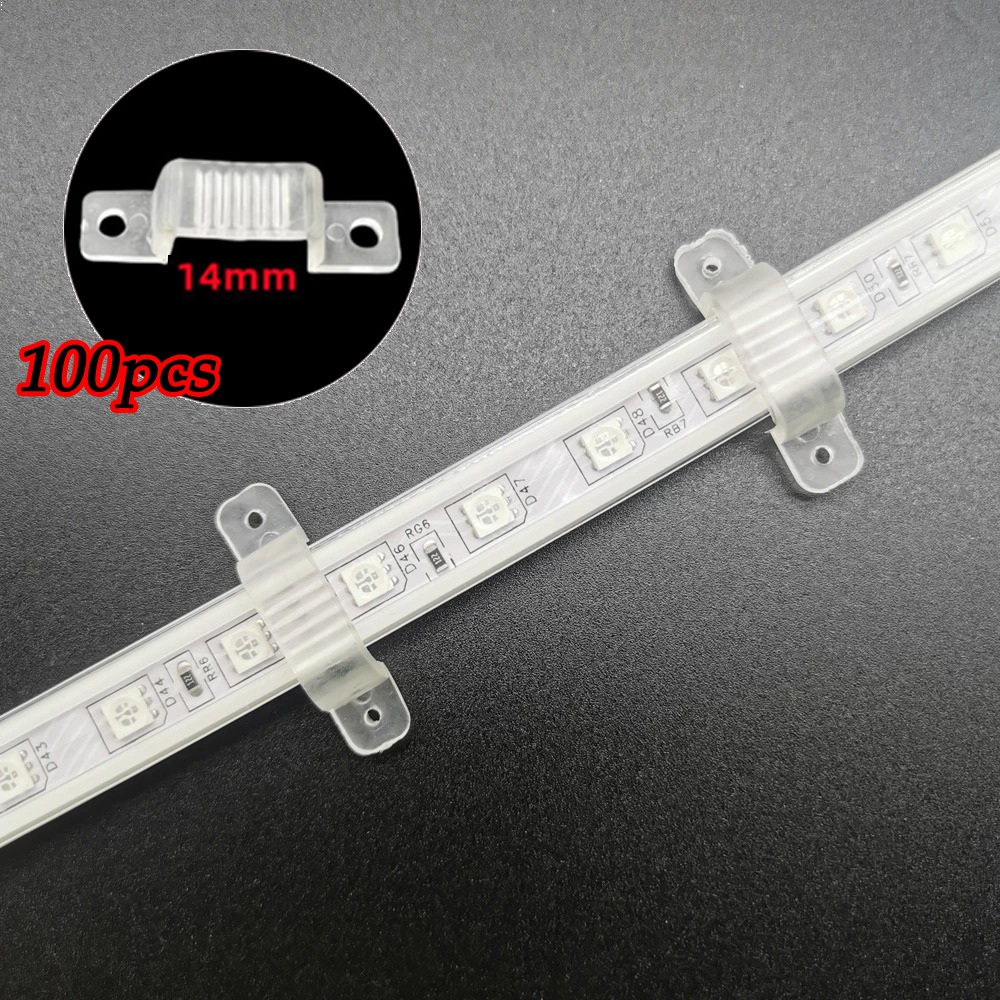 Klem Lampu Led Strip Bening 14*7MM, untuk LED Strip Kabel, Klem Kabel LED Strip Transparan