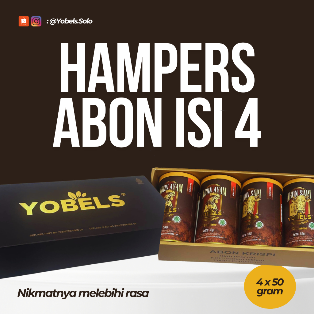 

Hampers Paket Abon Sapi / Abon Ayam Original YOBELS 200gr @50gr