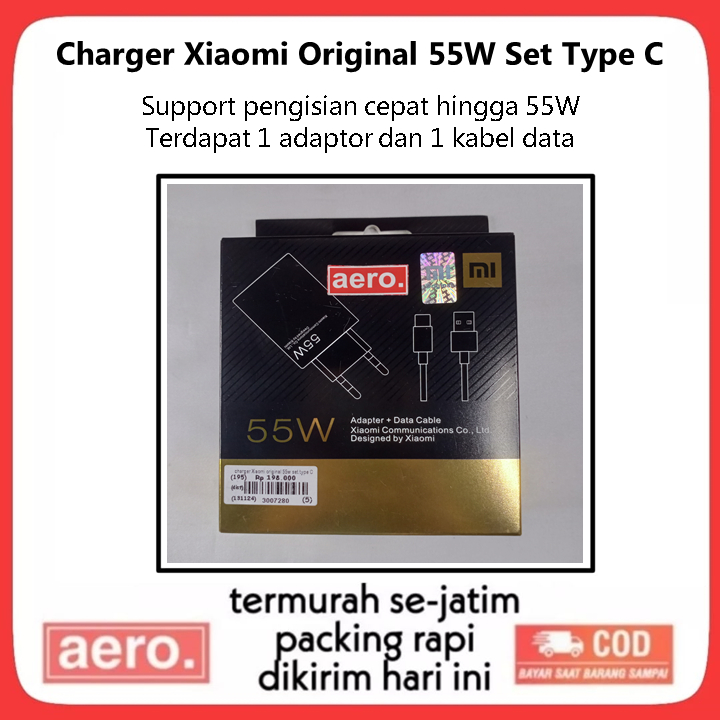 Charger Xiaomi Original 55W Set Type C