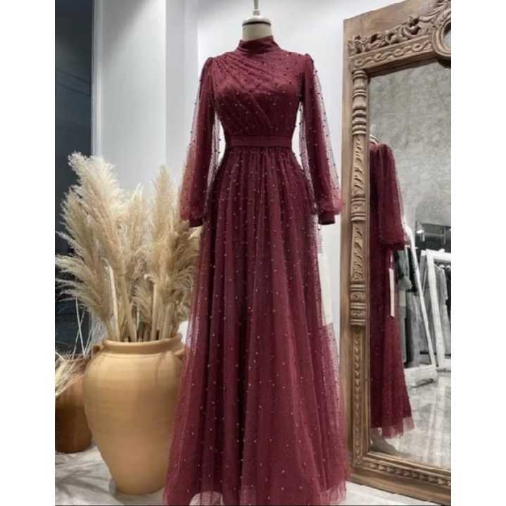 Amara Dress / Dress Kondangan / Dress Mewah / Gamis Lebaran / Gamis Kondangan _ Dandelion