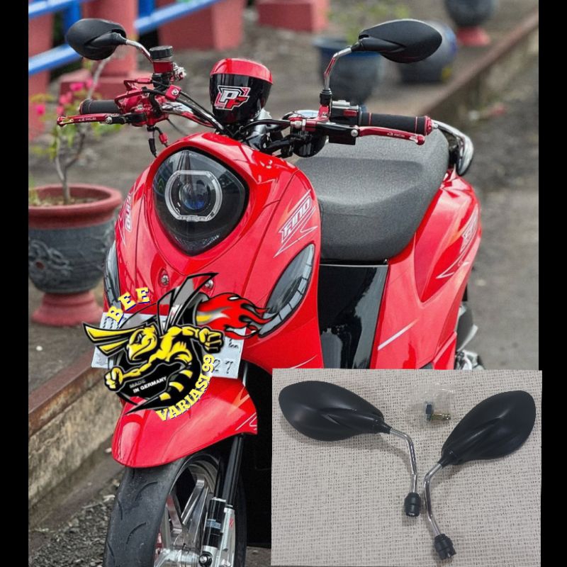 Spion PNP X1 Tangkai Chrome Thailand  Yamaha Fino Accessories  Motorcycle