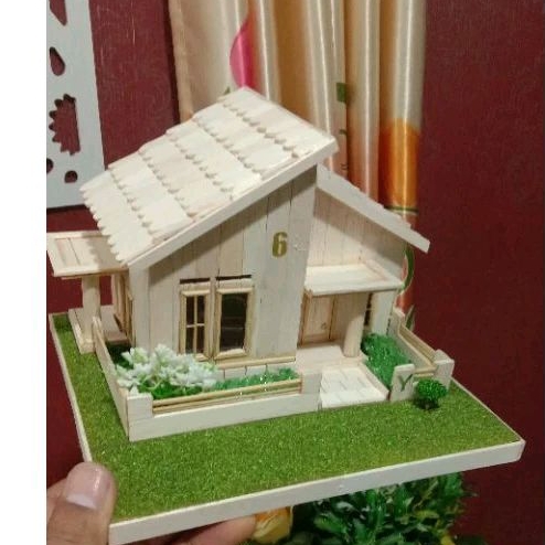 miniatur rumah sederhana stik es krim
