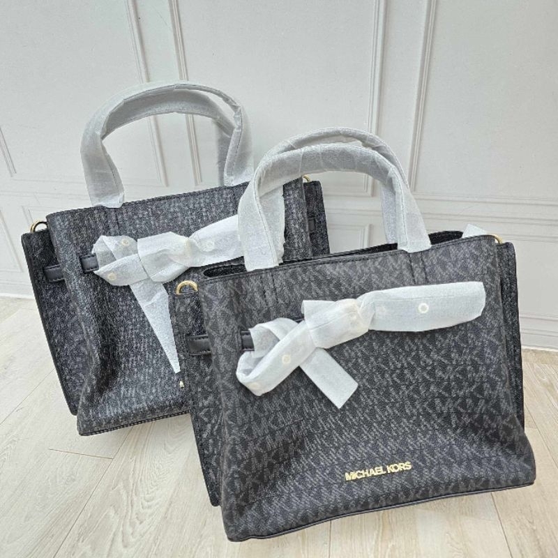Tas Michael Kors MK Emilia Satchel Black Multi