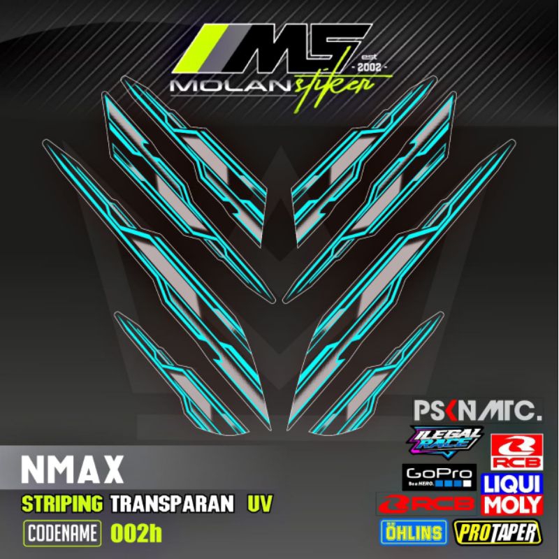 Decal Sticker Striping Variasi Transparan Uv Nmax 155 Connected 2019-2023 Nmax Gen 2 Nmax 155 Abs Nm