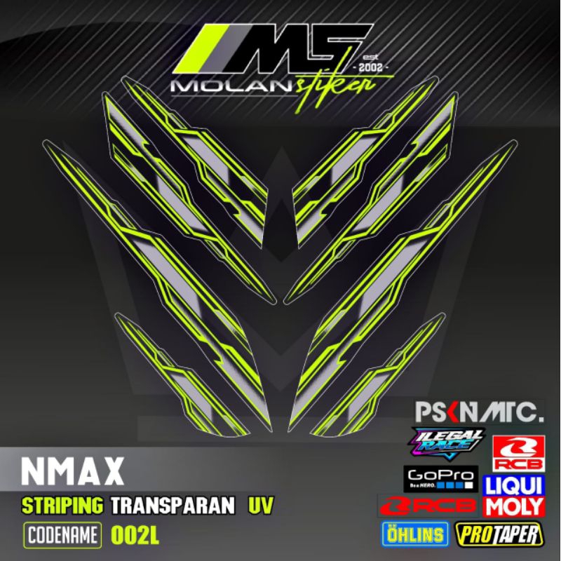 Decal Sticker Striping Variasi Transparan Uv Nmax Old Nmax Gen 1 Nmax Lama 2015-2019 Yamaha Nmax 155
