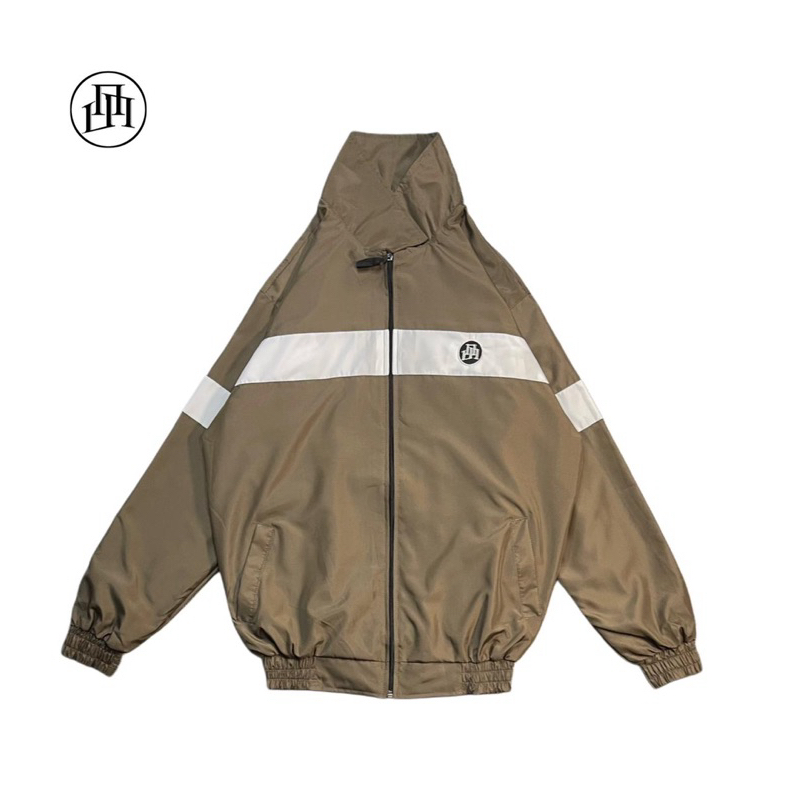 Sentiment- Jaket Tracksuit Pria Wanita Jaket Running Choklat list putih