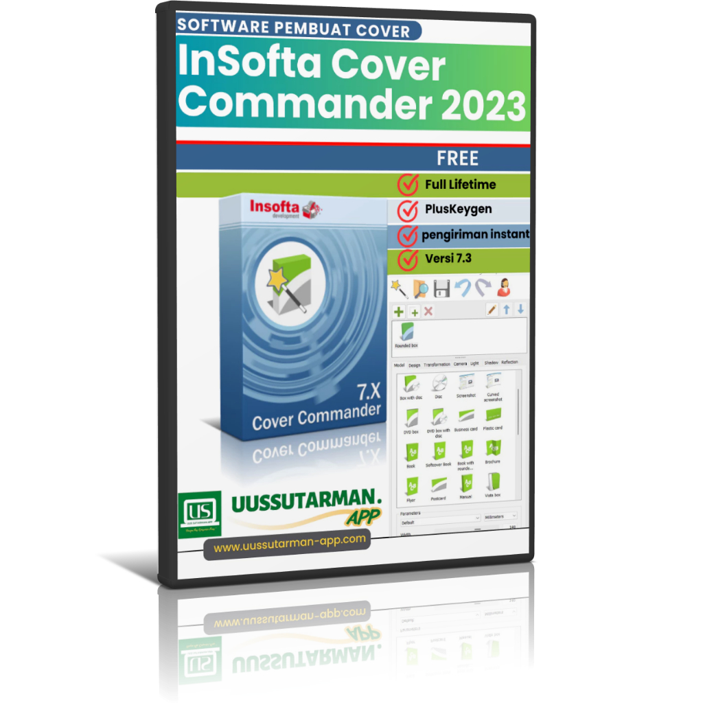 Software Design 3D Cover Box MockUp - Insofta Comander 7.3