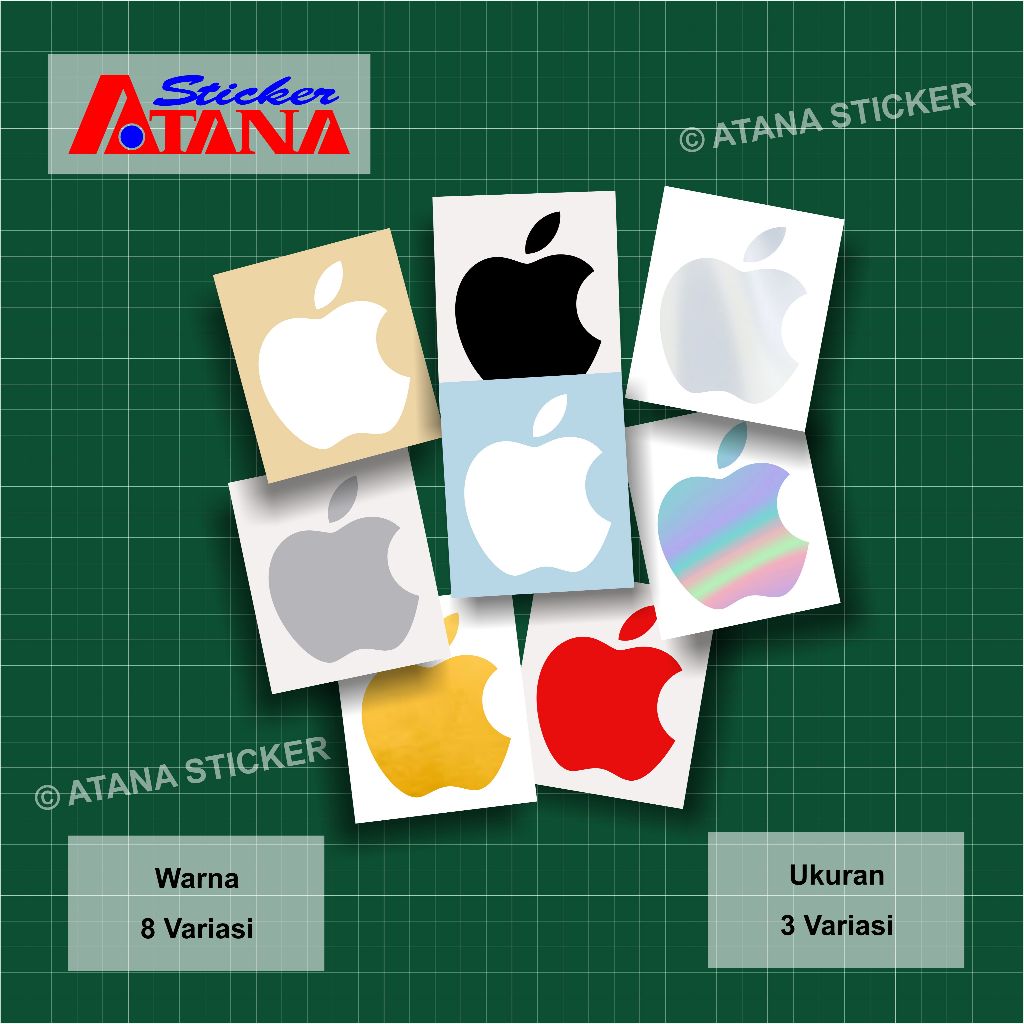

Stiker Apple Apel Cutting Sticker iPhone iPad iMac Mac Macbook Logo Emblem iOS Appstore Steve Jobs Decal Custom Vinyl Aksesoris Variasi Hp Laptop Helm Body Sepeda Listrik Motor Mobil Kaca Dinding Kulkas Putih Hitam Silver Hologram Chrome Gold Emas