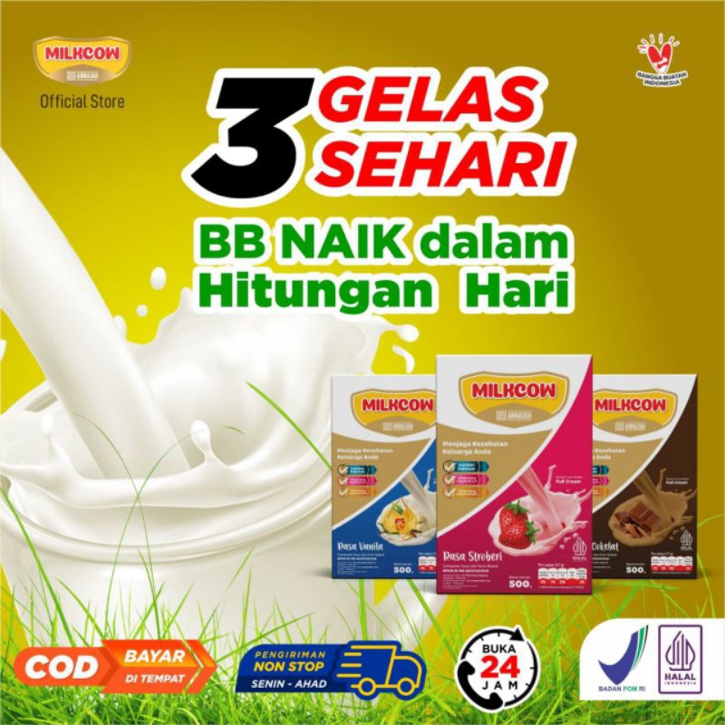 

PAKET MILKCOW ISI 4 SUSU SAPI ORIGINAL 500g SUSU PENGGEMUK BADAN ANAK AMPUH 500g