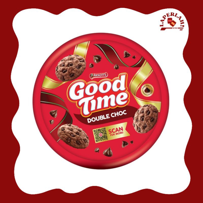 

Good Time Cookies Double Choc Kaleng 149g / promo jajan snack kaleng lebaran / LaperLah!