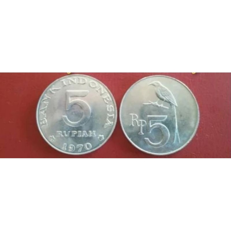 UANG KUNO 5 RUPIAH BURUNG TAHUN 1970