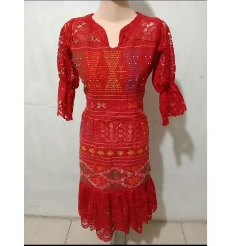 Dress brokat kombinasi